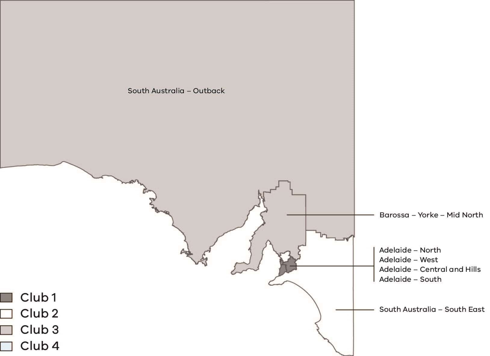 Club composition - South Australia