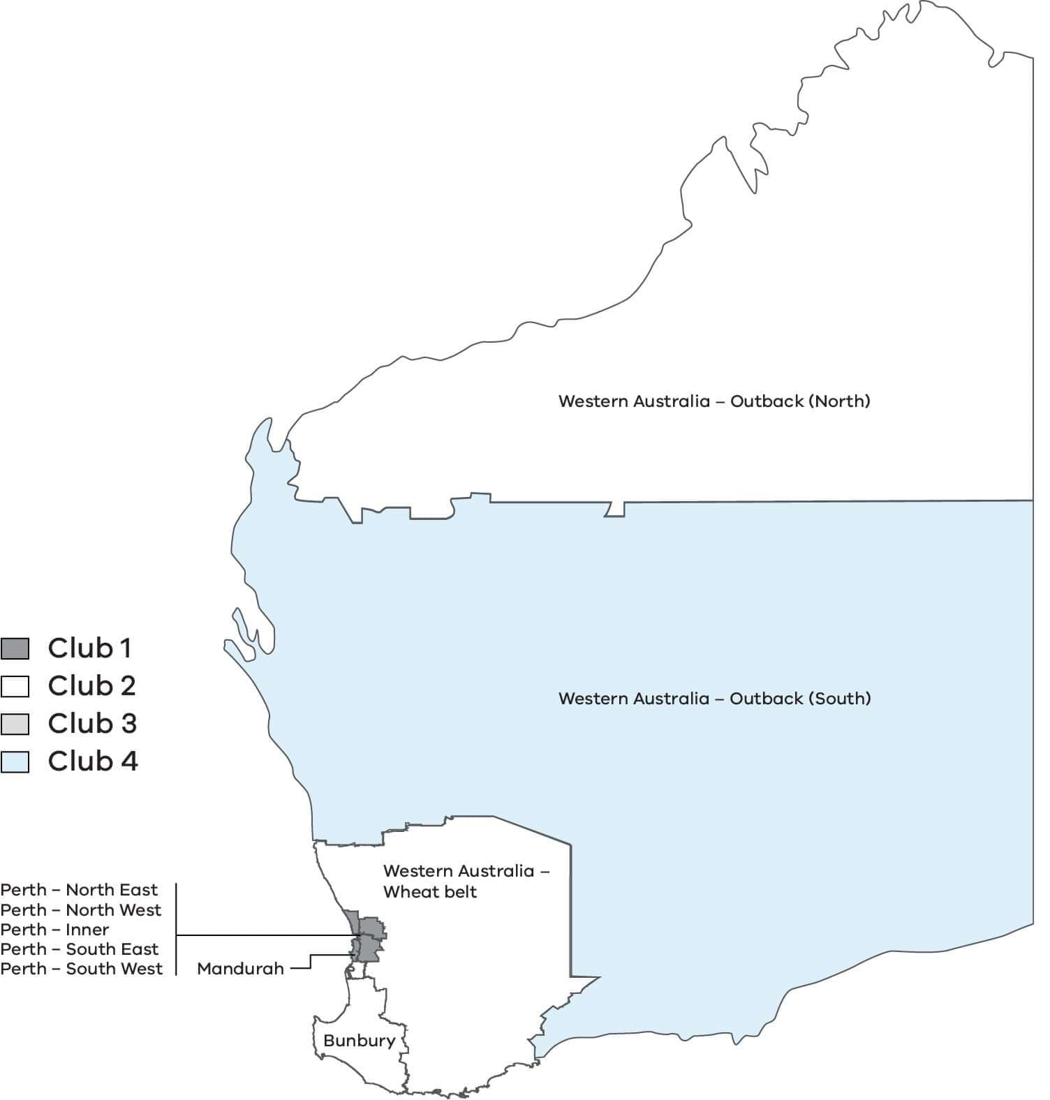 Club composition - Western Australia